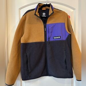 Timberland Men's Full Zip Sherpa Fleece Jacket-Medium-Colorblock